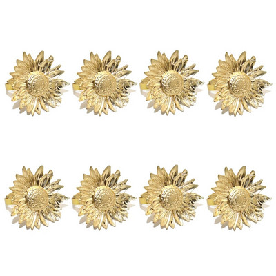 8tk Thanksgiving Fall päevalillest salvrätikuhoidja sõrmused matt-kuldne salvrätikulukk jõuludeks pulmadeks õhtusöögilaua kaunistus HWM239