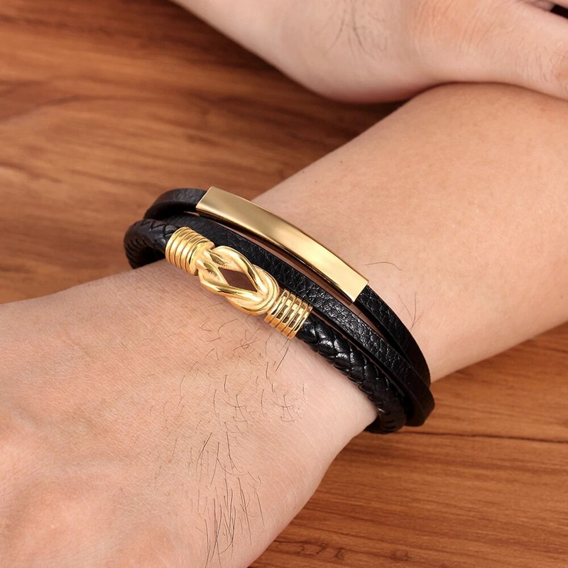 TYO vīriešu rokassprādze īstas ādas pīta virve Moderns šarms nerūsējošā tērauda vairumtirdzniecība aksesuāri aproces Rotaslietas vairumtirdzniecība