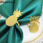 8Gb ananāsu salvešu gredzeni metāla salvešu turētāji Ziemassvētku kāzu dzimšanas dienai Hawaii Baby Shower ballīšu galda dekorēšana HWM251