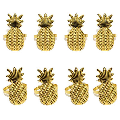 8Gb ananāsu salvešu gredzeni metāla salvešu turētāji Ziemassvētku kāzu dzimšanas dienai Hawaii Baby Shower ballīšu galda dekorēšana HWM251