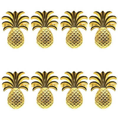 8Gb ananāsu salvešu gredzeni metāla salvešu turētāji Ziemassvētku kāzu dzimšanas dienai Hawaii Baby Shower ballīšu galda dekorēšana HWM251
