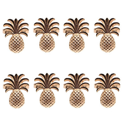 8Gb ananāsu salvešu gredzeni metāla salvešu turētāji Ziemassvētku kāzu dzimšanas dienai Hawaii Baby Shower ballīšu galda dekorēšana HWM251