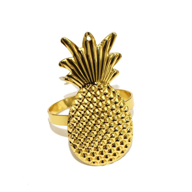 8Gb ananāsu salvešu gredzeni metāla salvešu turētāji Ziemassvētku kāzu dzimšanas dienai Hawaii Baby Shower ballīšu galda dekorēšana HWM251