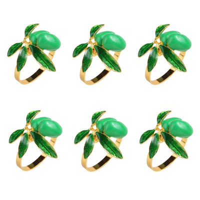 6Gb. Modes ananāsu salvešu gredzeni Emaljas citrona salvešu turētājs Ziemassvētku kāzu dzimšanas dienas svinību galda rotājumiem HWE23