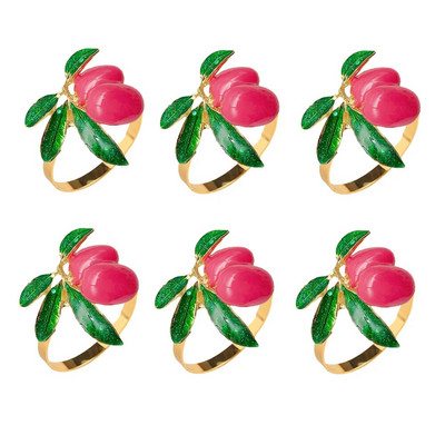 6Gb. Modes ananāsu salvešu gredzeni Emaljas citrona salvešu turētājs Ziemassvētku kāzu dzimšanas dienas svinību galda rotājumiem HWE23