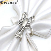 6 db Ocean szalvéta gyűrű tartók Vintage Starfish Lobster Shell szalvéta csat esküvői ünnepekhez vacsora asztaldísz