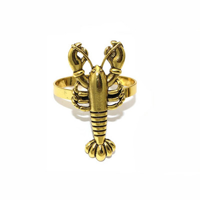 6 db Ocean szalvéta gyűrű tartók Vintage Starfish Lobster Shell szalvéta csat esküvői ünnepekhez vacsora asztaldísz