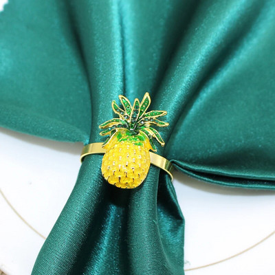 Dvianna 6Gb Citronu salvešu gredzeni Metāla salvešu turētāji dzimšanas dienas kāzām Pavasaris Vasaras vakariņu galda rotājumi HWE96