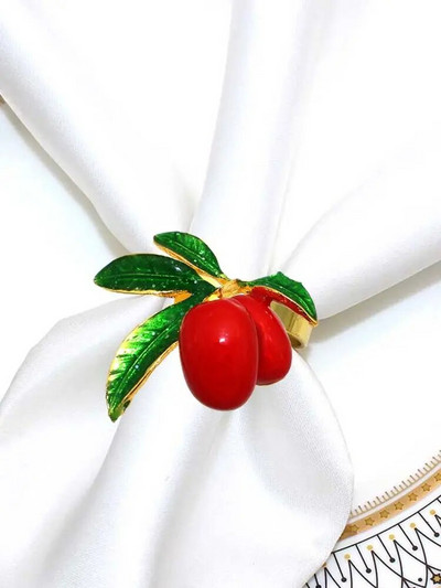 Dvianna 6Gb Citronu salvešu gredzeni Metāla salvešu turētāji dzimšanas dienas kāzām Pavasaris Vasaras vakariņu galda rotājumi HWE96