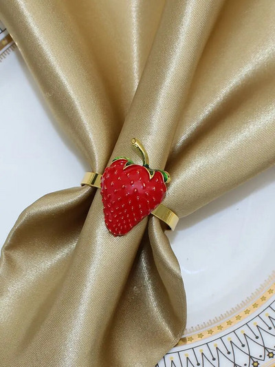 Dvianna 6Gb Citronu salvešu gredzeni Metāla salvešu turētāji dzimšanas dienas kāzām Pavasaris Vasaras vakariņu galda rotājumi HWE96