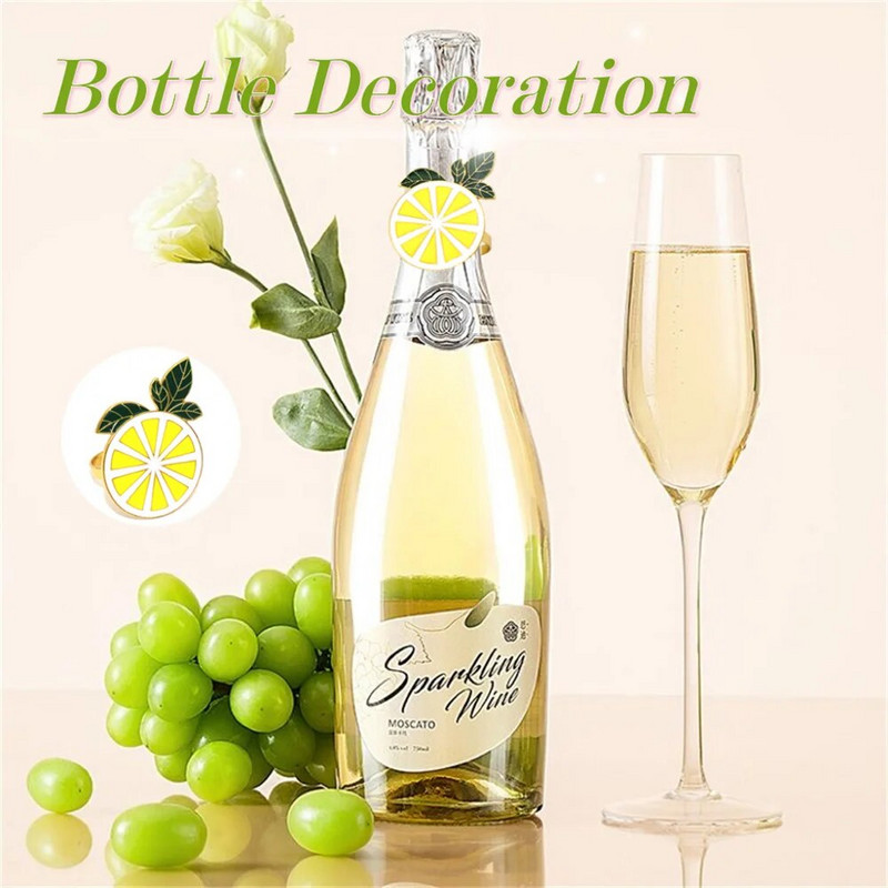 Dvianna 6Gb Citronu salvešu gredzeni Metāla salvešu turētāji dzimšanas dienas kāzām Pavasaris Vasaras vakariņu galda rotājumi HWE96