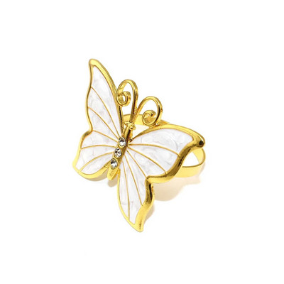 4Gb Butterfly salvešu gredzeni Sudraba spāres salvešu turētāji kāzu pavasara ballītei Lieldienu banketu vakariņām Mājas viesnīcas galda dekors