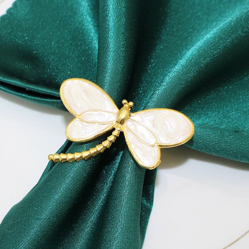 4Gb Butterfly salvešu gredzeni Sudraba spāres salvešu turētāji kāzu pavasara ballītei Lieldienu banketu vakariņām Mājas viesnīcas galda dekors