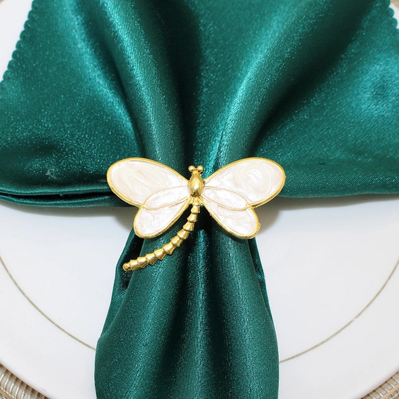 4Gb Butterfly salvešu gredzeni Sudraba spāres salvešu turētāji kāzu pavasara ballītei Lieldienu banketu vakariņām Mājas viesnīcas galda dekors