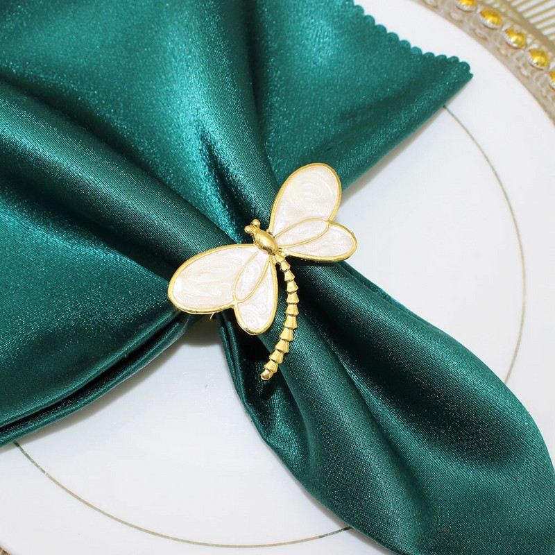 4Gb Butterfly salvešu gredzeni Sudraba spāres salvešu turētāji kāzu pavasara ballītei Lieldienu banketu vakariņām Mājas viesnīcas galda dekors