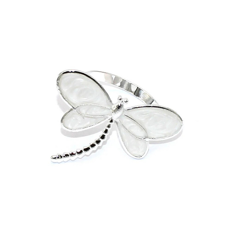 4Gb Butterfly salvešu gredzeni Sudraba spāres salvešu turētāji kāzu pavasara ballītei Lieldienu banketu vakariņām Mājas viesnīcas galda dekors