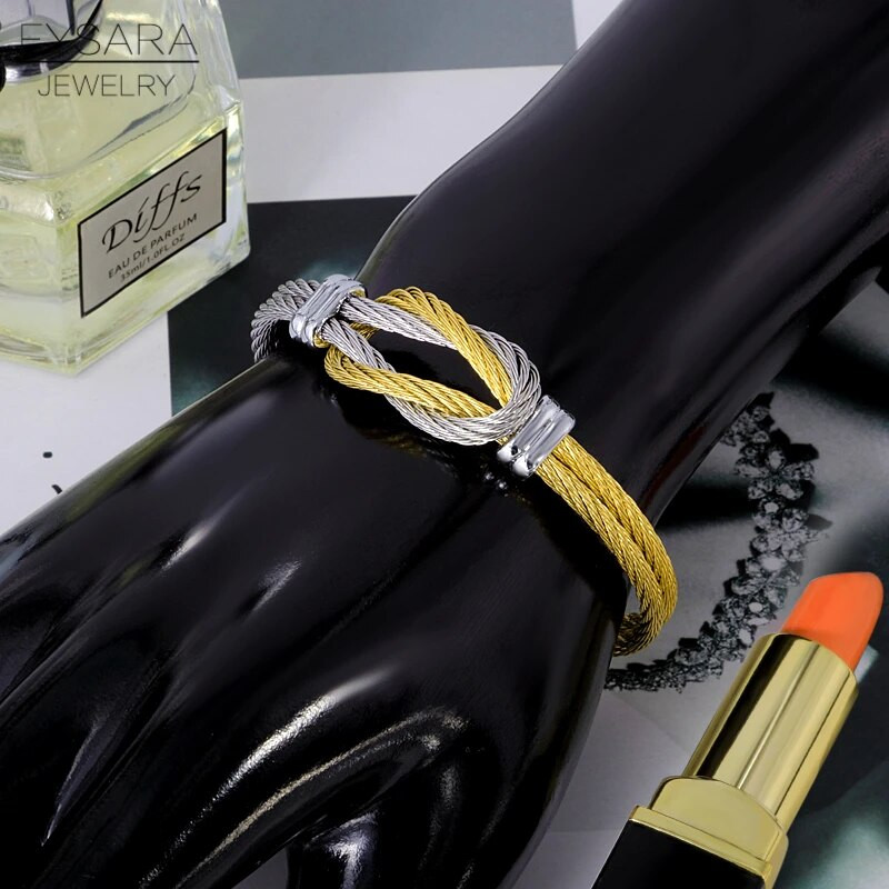 FYSARA titaanterasest meeste keerdkaablist käevõrud ja käevõrud Unisex punk ehted, must Prantsusmaa mansetisõlme käevõru hulgimüük