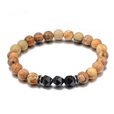 Jauna luksusa klasiska rokassprādze 8 MM labradorīta dabas šarms augstas kvalitātes pankroka vīriešu rokassprādzes ķēdes rotaslietas draudzības dāvanas