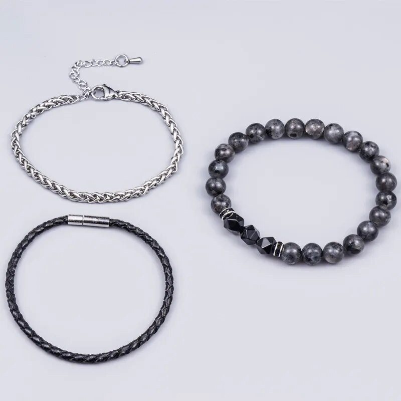 Jauna luksusa klasiska rokassprādze 8 MM labradorīta dabas šarms augstas kvalitātes pankroka vīriešu rokassprādzes ķēdes rotaslietas draudzības dāvanas