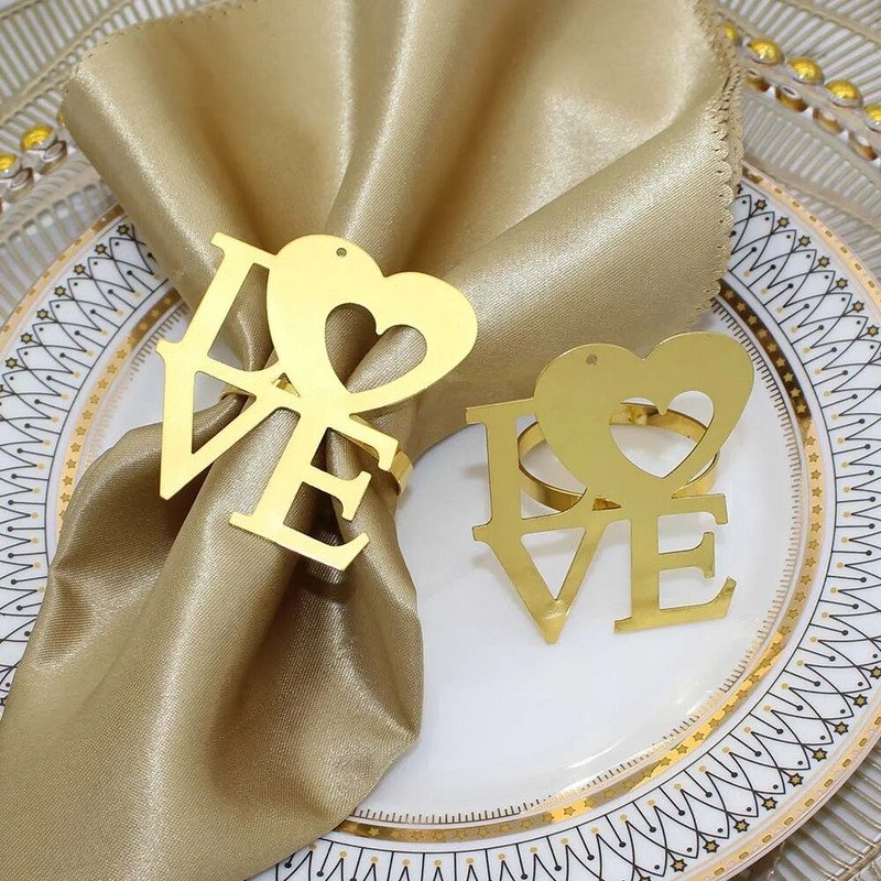 Dvianna 12Gb Valentīndienas mīlestības vēstules salvešu turētāji Valentīndienas ballītei Kāzu jubilejas galda rotājumi HWW12