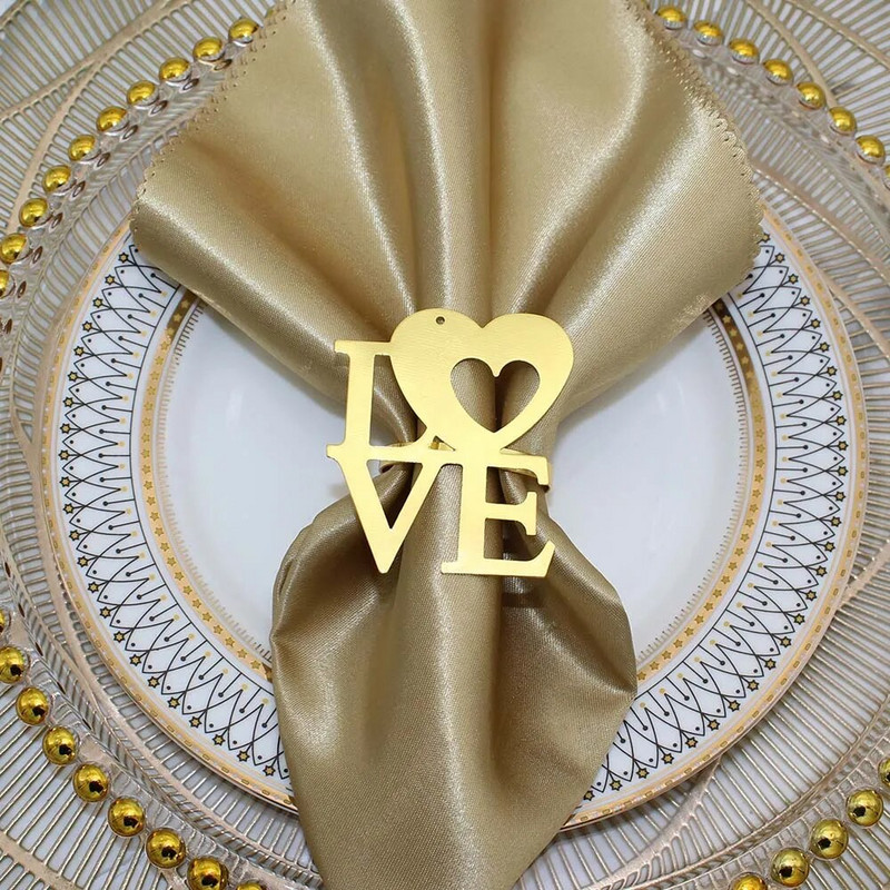 Dvianna 12Gb Valentīndienas mīlestības vēstules salvešu turētāji Valentīndienas ballītei Kāzu jubilejas galda rotājumi HWW12