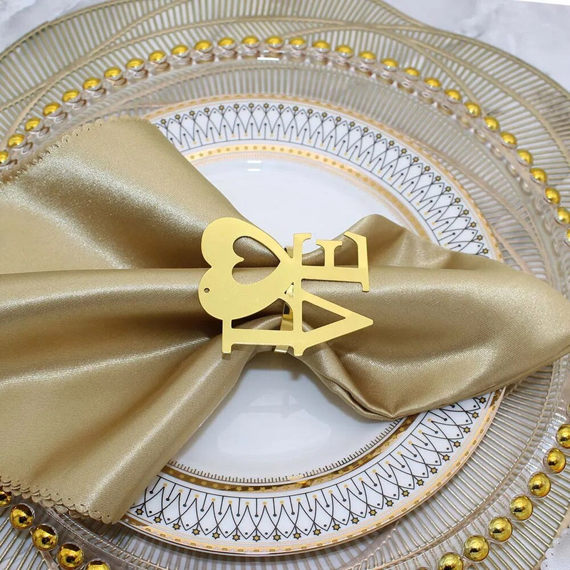 Dvianna 12Gb Valentīndienas mīlestības vēstules salvešu turētāji Valentīndienas ballītei Kāzu jubilejas galda rotājumi HWW12