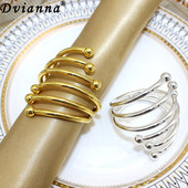 Χρυσά ασημένια δαχτυλίδια χαρτοπετσέτας 6 τμχ Χειροποίητο μεταλλικό δαχτυλίδι θήκης για χαρτοπετσέτα γάμου Χριστουγεννιάτικα ντελικάτες πόρπες χαρτοπετσέτας διακόσμηση τραπεζιού HWM15