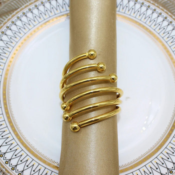 Χρυσά ασημένια δαχτυλίδια χαρτοπετσέτας 6 τμχ Χειροποίητο μεταλλικό δαχτυλίδι θήκης για χαρτοπετσέτα γάμου Χριστουγεννιάτικα ντελικάτες πόρπες χαρτοπετσέτας διακόσμηση τραπεζιού HWM15
