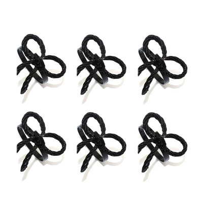 Χρυσά ασημένια δαχτυλίδια χαρτοπετσέτας 6 τμχ Χειροποίητο μεταλλικό δαχτυλίδι θήκης για χαρτοπετσέτα γάμου Χριστουγεννιάτικα ντελικάτες πόρπες χαρτοπετσέτας διακόσμηση τραπεζιού HWM15