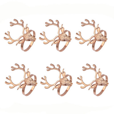 Χρυσά ασημένια δαχτυλίδια χαρτοπετσέτας 6 τμχ Χειροποίητο μεταλλικό δαχτυλίδι θήκης για χαρτοπετσέτα γάμου Χριστουγεννιάτικα ντελικάτες πόρπες χαρτοπετσέτας διακόσμηση τραπεζιού HWM15