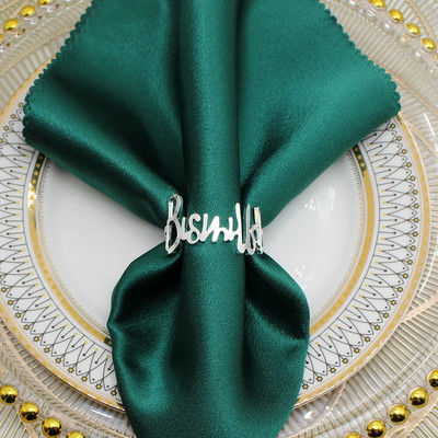 Χρυσά ασημένια δαχτυλίδια χαρτοπετσέτας 6 τμχ Χειροποίητο μεταλλικό δαχτυλίδι θήκης για χαρτοπετσέτα γάμου Χριστουγεννιάτικα ντελικάτες πόρπες χαρτοπετσέτας διακόσμηση τραπεζιού HWM15