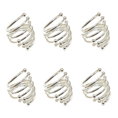 Χρυσά ασημένια δαχτυλίδια χαρτοπετσέτας 6 τμχ Χειροποίητο μεταλλικό δαχτυλίδι θήκης για χαρτοπετσέτα γάμου Χριστουγεννιάτικα ντελικάτες πόρπες χαρτοπετσέτας διακόσμηση τραπεζιού HWM15