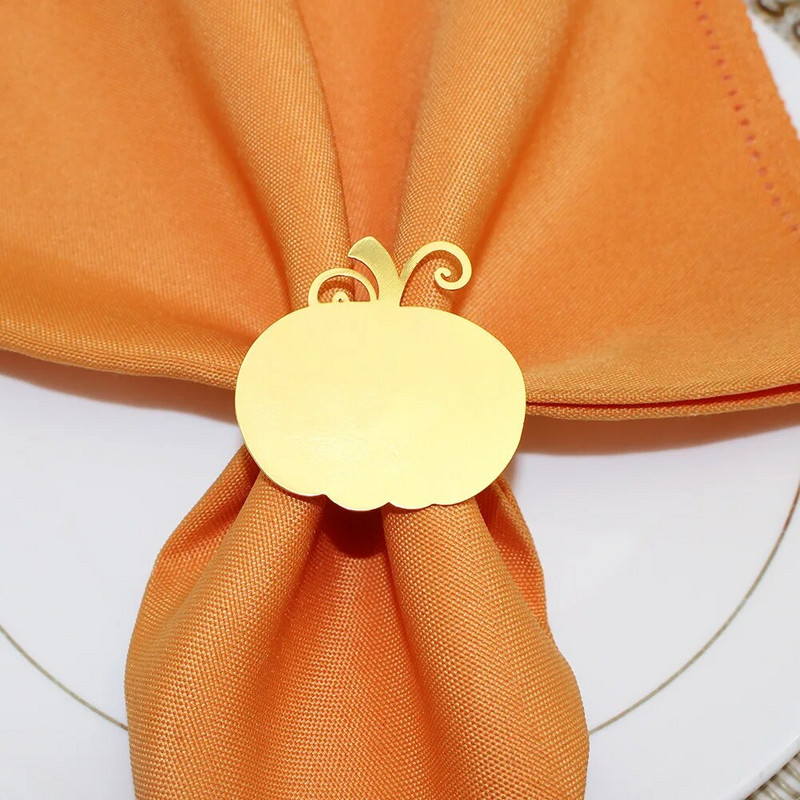 8Gb rudens salvešu gredzeni Harvest ķirbju kļavu lapu salvešu gredzenu turētāji rudens tematikai Helovīna Pateicības vakariņu galda dekorēšanai