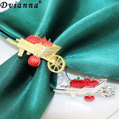 8Pcs Harvest Pumpkin Auto Prstenovi za salvete za jesensku temu Blagdani Dan zahvalnosti Baby Shower pribor za zabavu Dekoracija stola