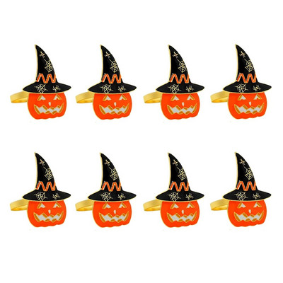 8Pcs Harvest Pumpkin Carpkin Rings for Fall Theme Holidays Day of Thanksgiving Baby Shower Party Supplies Διακόσμηση τραπεζιού