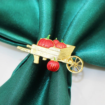 8Pcs Harvest Pumpkin Carpkin Rings for Fall Theme Holidays Day of Thanksgiving Baby Shower Party Supplies Διακόσμηση τραπεζιού