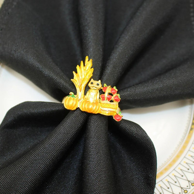 8Pcs Harvest Pumpkin Carpkin Rings for Fall Theme Holidays Day of Thanksgiving Baby Shower Party Supplies Διακόσμηση τραπεζιού