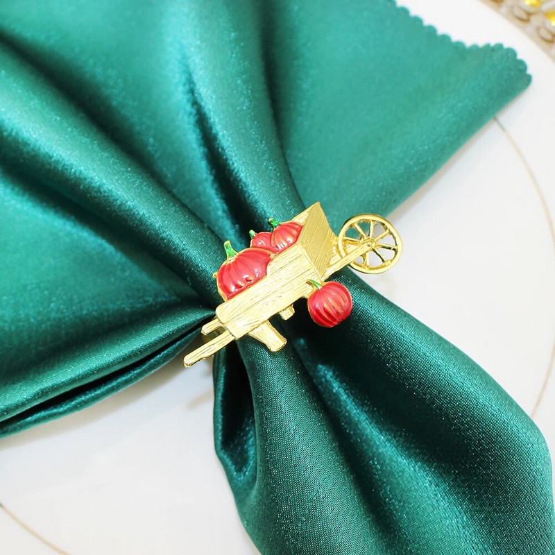 8Pcs Harvest Pumpkin Carpkin Rings for Fall Theme Holidays Day of Thanksgiving Baby Shower Party Supplies Διακόσμηση τραπεζιού