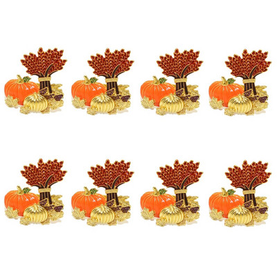 8Gb Jauki vāveres priežu riekstu salvešu gredzeni krāsaini emaljas metāla dzīvnieku salvešu turētājs rudens Pateicības Helovīna dekoram HWH113