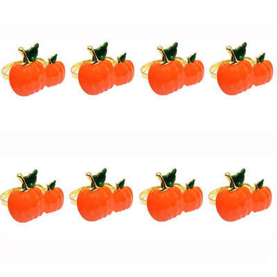 8Gb Jauki vāveres priežu riekstu salvešu gredzeni krāsaini emaljas metāla dzīvnieku salvešu turētājs rudens Pateicības Helovīna dekoram HWH113