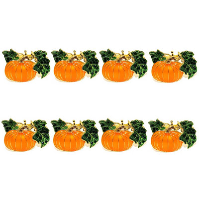 8Gb Jauki vāveres priežu riekstu salvešu gredzeni krāsaini emaljas metāla dzīvnieku salvešu turētājs rudens Pateicības Helovīna dekoram HWH113