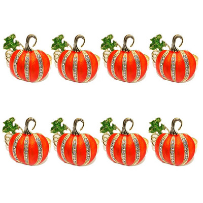 8Gb Jauki vāveres priežu riekstu salvešu gredzeni krāsaini emaljas metāla dzīvnieku salvešu turētājs rudens Pateicības Helovīna dekoram HWH113