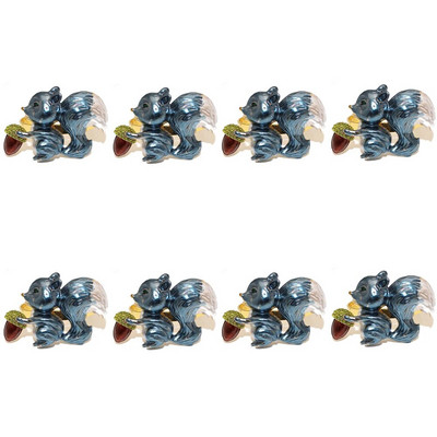 8Gb Jauki vāveres priežu riekstu salvešu gredzeni krāsaini emaljas metāla dzīvnieku salvešu turētājs rudens Pateicības Helovīna dekoram HWH113