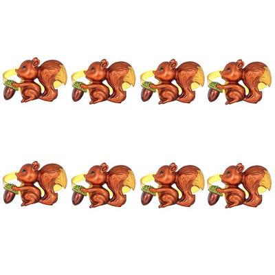 8Gb Jauki vāveres priežu riekstu salvešu gredzeni krāsaini emaljas metāla dzīvnieku salvešu turētājs rudens Pateicības Helovīna dekoram HWH113