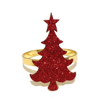 8 τμχ Νέο χριστουγεννιάτικο δέντρο με δαχτυλίδι χαρτοπετσέτας Glitter Paper DIY Χειροποίητη θήκη για δαχτυλίδι για χριστουγεννιάτικο δείπνο HWC296