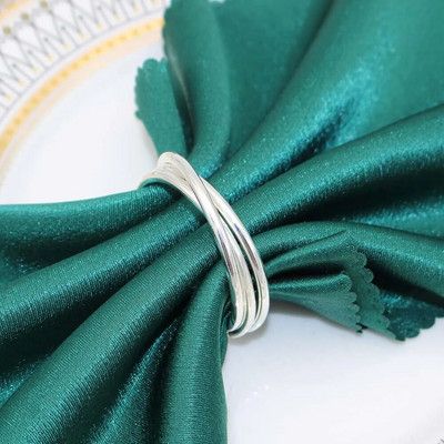 4Gb Sudraba salvešu gredzeni Ar rokām darināti apaļi salvešu turētāju gredzeni Ziemassvētku kāzu Pateicības vakariņu galda rotājumiem HWM262