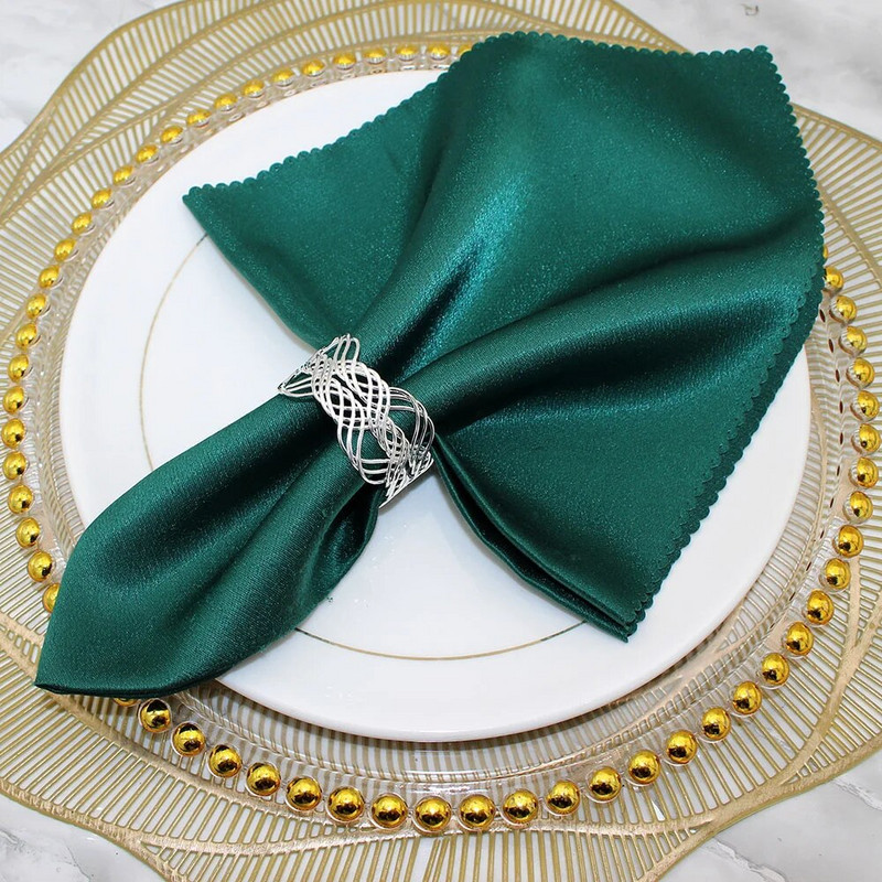 4Gb Sudraba salvešu gredzeni Ar rokām darināti apaļi salvešu turētāju gredzeni Ziemassvētku kāzu Pateicības vakariņu galda rotājumiem HWM262