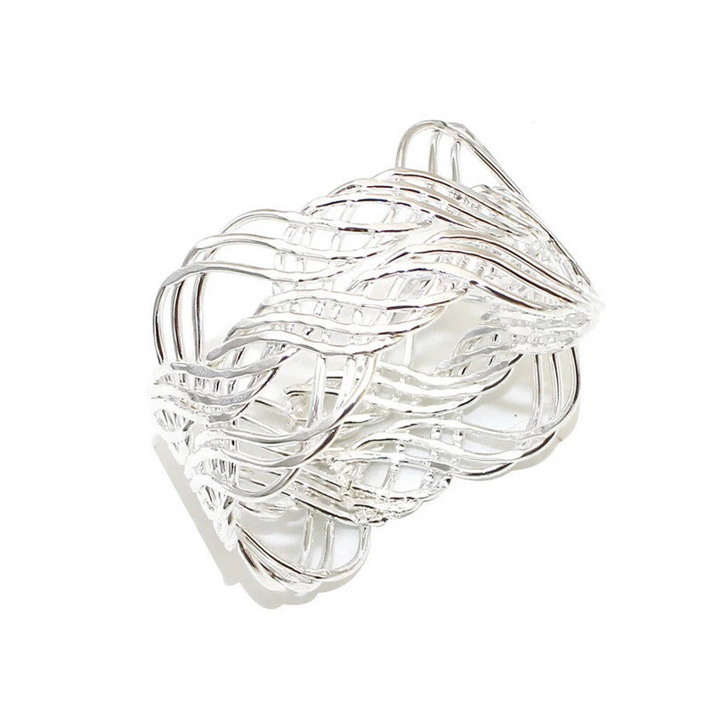 4Gb Sudraba salvešu gredzeni Ar rokām darināti apaļi salvešu turētāju gredzeni Ziemassvētku kāzu Pateicības vakariņu galda rotājumiem HWM262