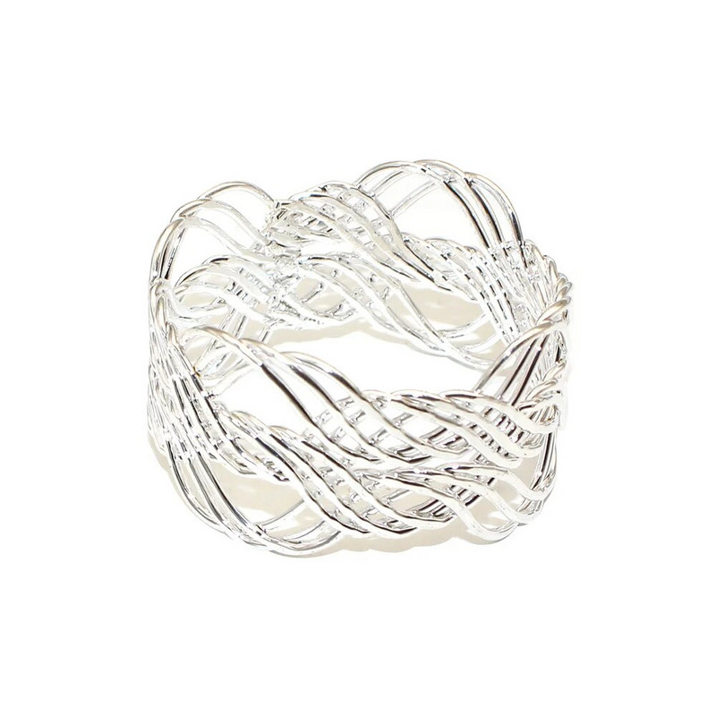 4Gb Sudraba salvešu gredzeni Ar rokām darināti apaļi salvešu turētāju gredzeni Ziemassvētku kāzu Pateicības vakariņu galda rotājumiem HWM262