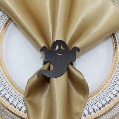 8db Halloween Black Witch szalvétatartó Hálaadás szalvéta gyűrűk ebédlőhöz Konyhai Asztali Partik Halloween Dekorációk HWH12